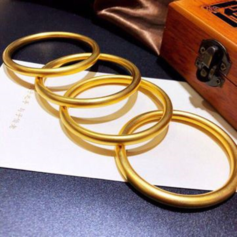 Alluvial Gold Frosted Ancient Bracelet Imitation Gold Tiktok Same Style Heritage Range Craft Xiaohongshu Bracelet for Women
