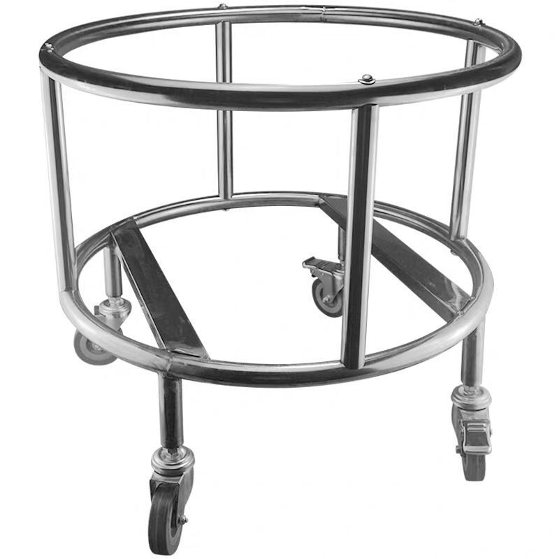 不锈钢汤桶架 带轮子置物架 酒店餐馆可移动保温桶车架置物架商用