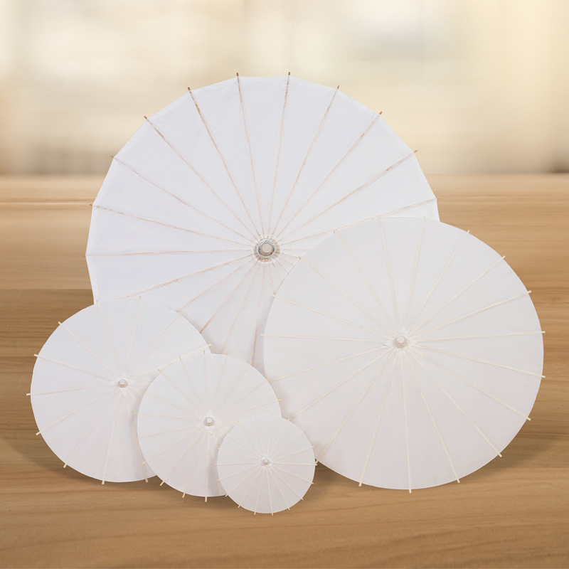 儿童纯色空白小纸伞创意diy手工绘画伞 幼儿园美术绘画油纸伞批发