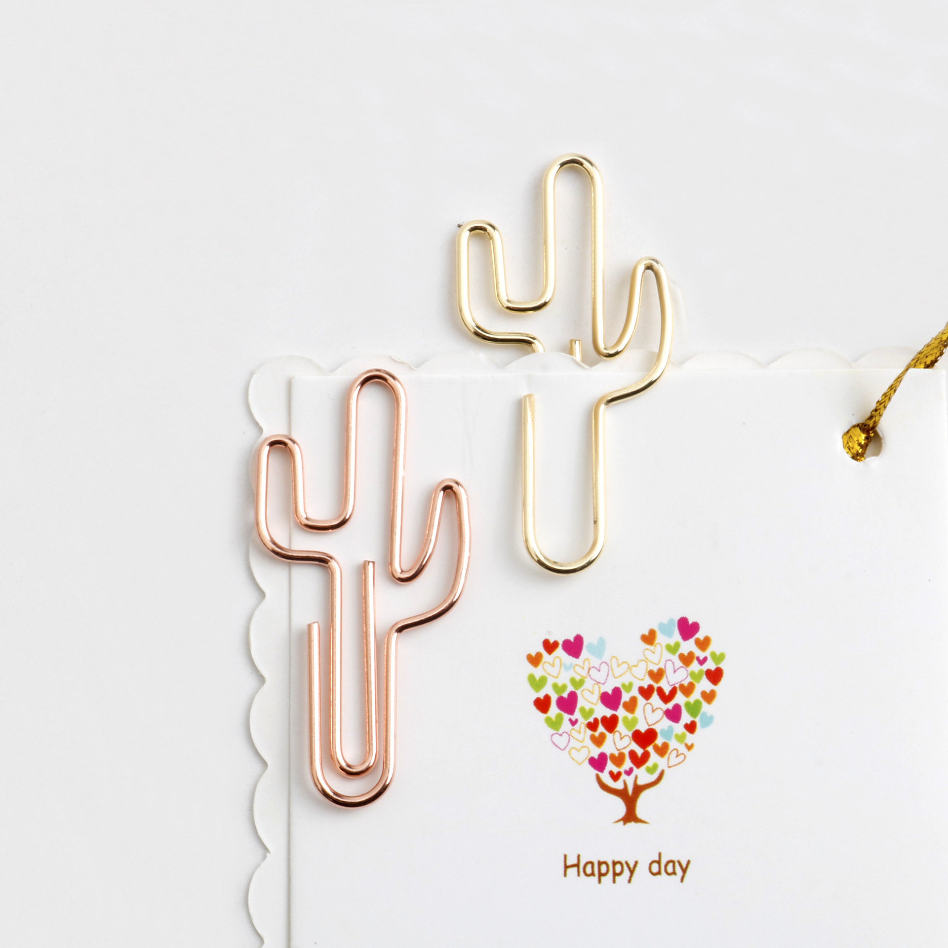 正旗热卖现货少女粉彩色仙人掌回形针 创意曲别针电镀异形回形针