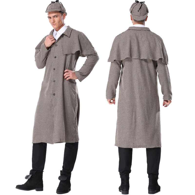 万圣节cosplay服新款成人男夏洛克福尔摩斯服装侦探神探表演出服