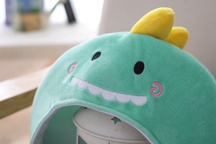 批发 日本可爱毛绒 短款恐龙头套帽子 拍照道具写真道具毛绒头套