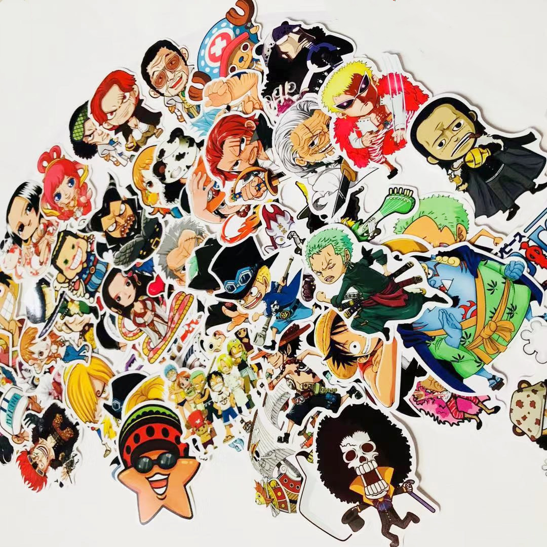 61张卡通动漫海贼王one piece路飞笔记本贴行李箱滑板汽车装饰贴