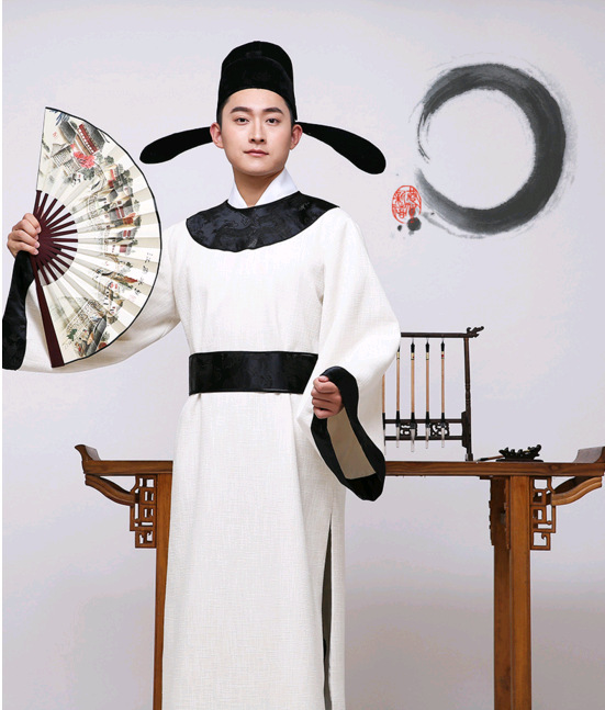 古装汉服男成人李白杜甫诗人国学书生服装端午节屈原话剧演出服装