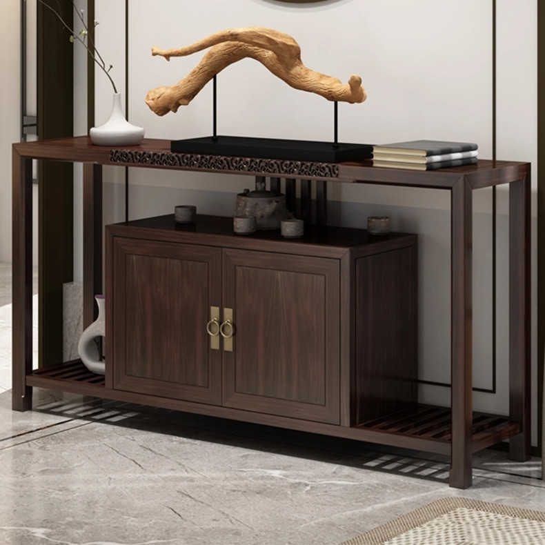 新中式禅意玄关柜现代别墅样板房门厅装饰柜新中式餐边柜家具定制