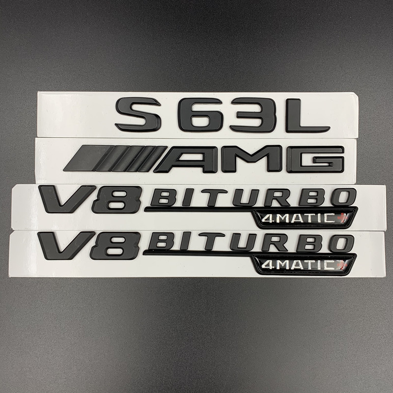 黑色适用奔驰字标c级e级s级改装amg车标c43 c63 e43 s65l