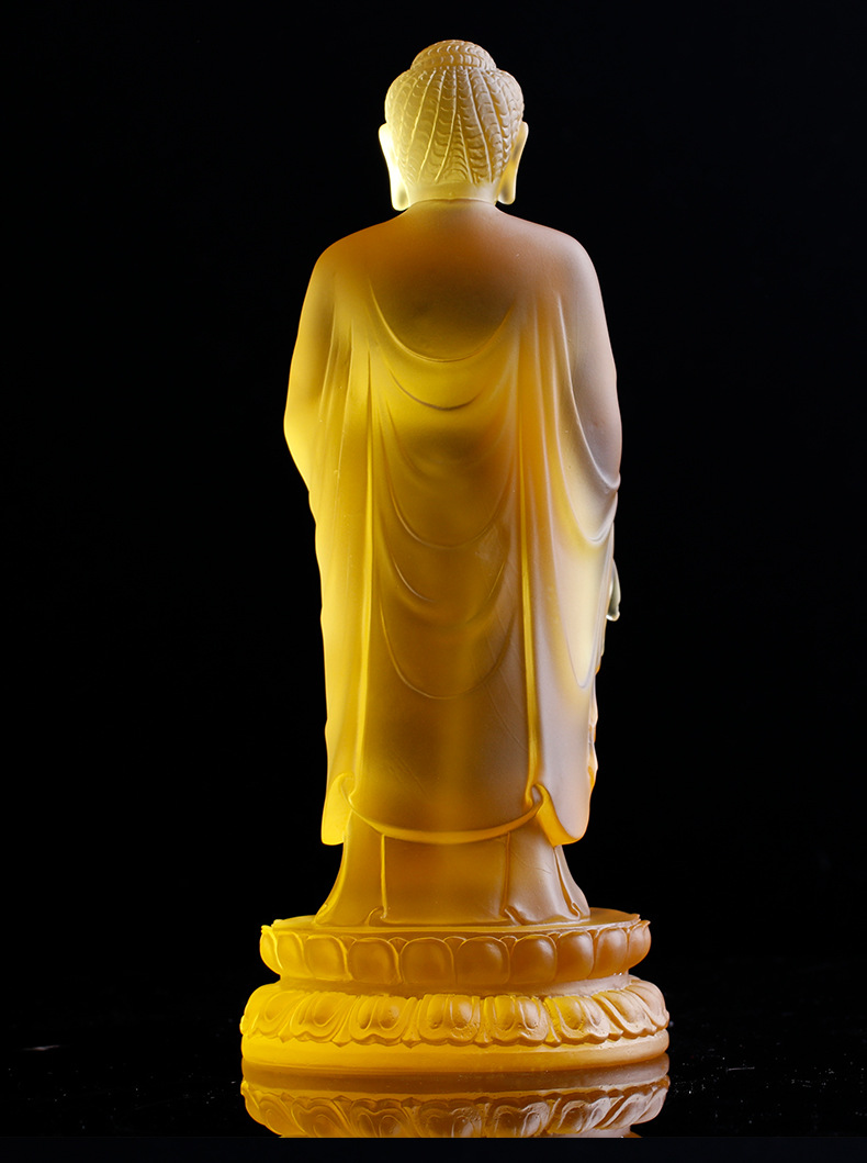 琉璃阿弥陀佛佛像佛堂佛教寺庙供奉站立站像佛像摆件