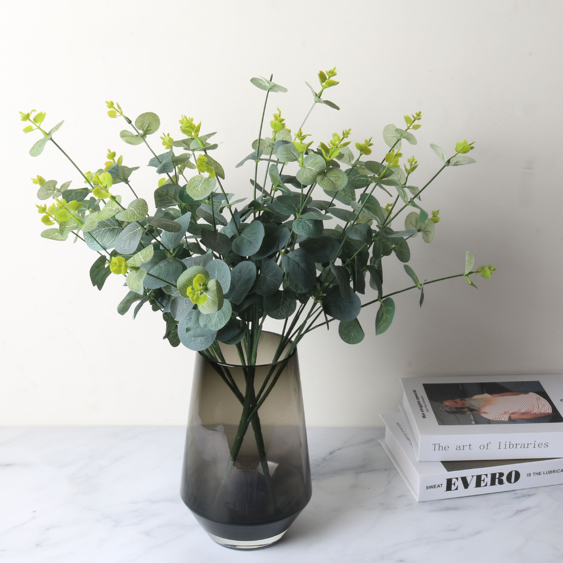 仿真植物尤加利金钱仿真花婚庆家居装饰植物墙插花diy手捧仿真花
