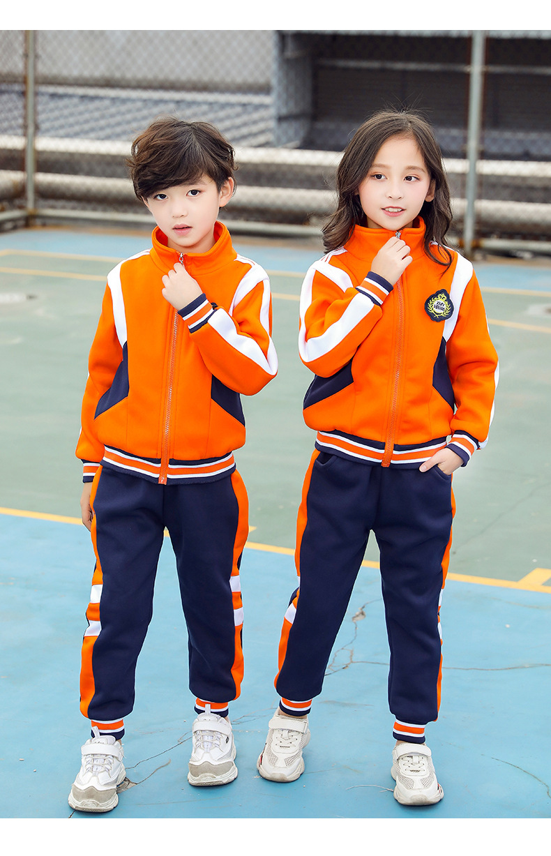 幼儿园园服秋冬装小学生班服运动套装儿童棒球服加绒加厚校服定制