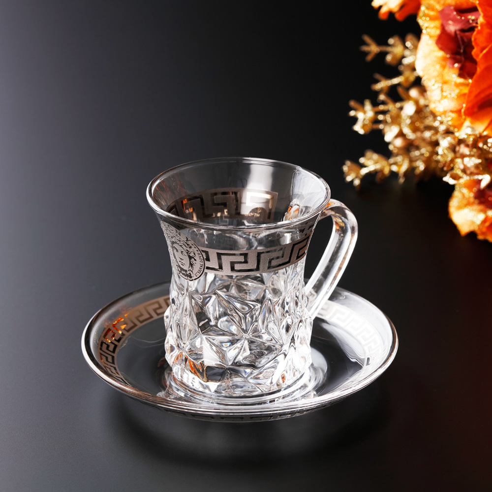 梵思尼咖啡杯水晶玻璃杯欧式手描镀金工艺