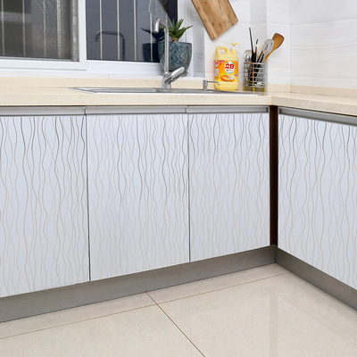 厨房橱柜贴纸防水防油自粘北欧加厚柜子柜门面板防潮家具翻新贴纸