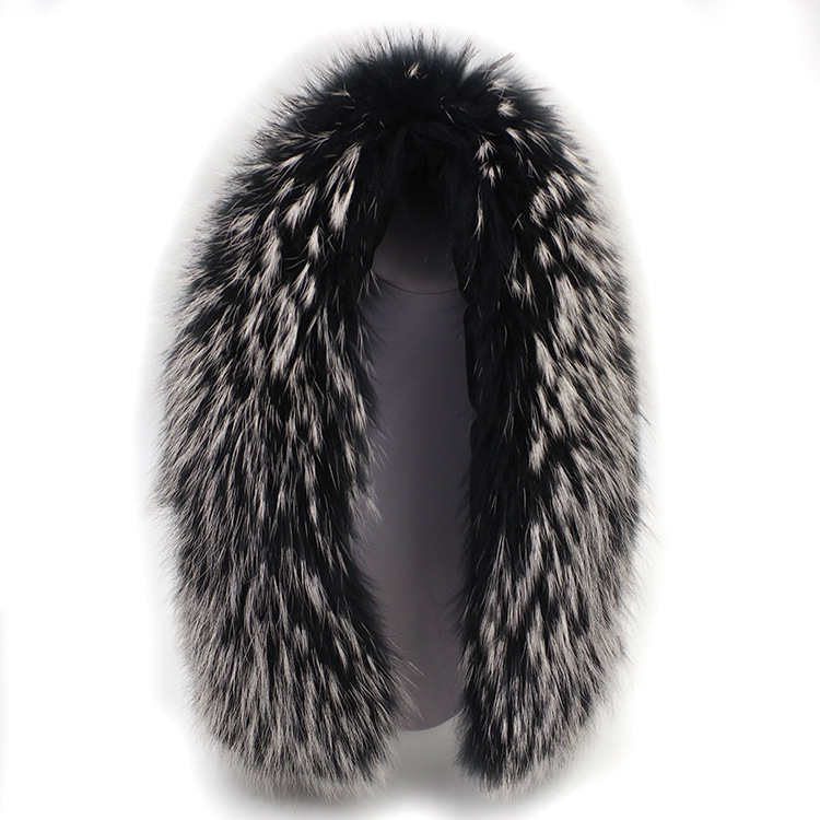 时尚韩版2019白貉貉子毛优质派克服羽绒服毛领帽沿染尖定做真皮草