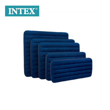 INTEX户外充气床垫 野外露营气垫床 居家植绒条纹充气床现货批发