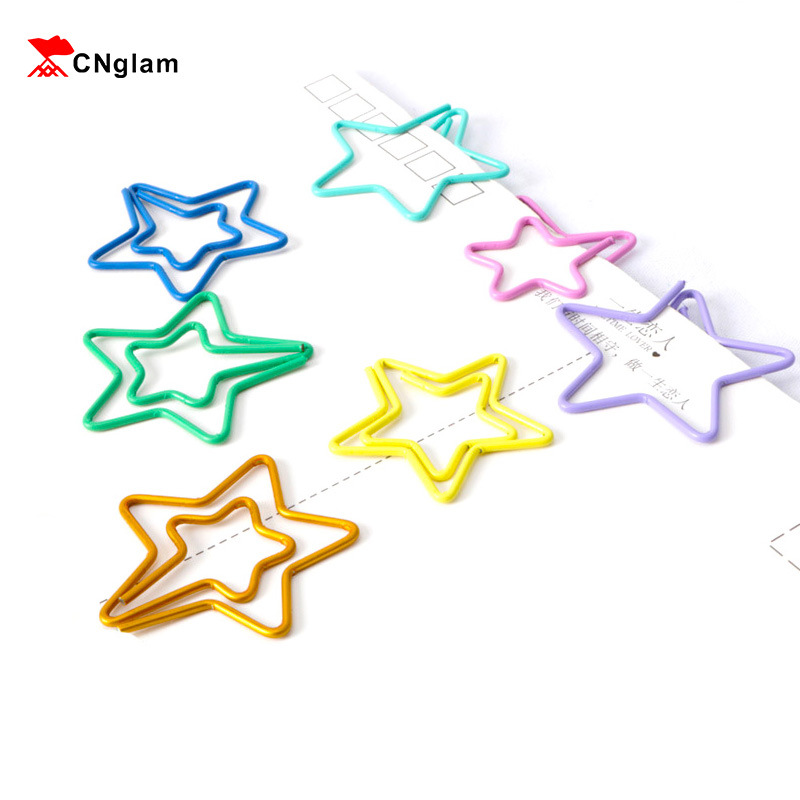 cnglam厂家直销办公收纳配件创意五角星造型回纹针金属曲别针