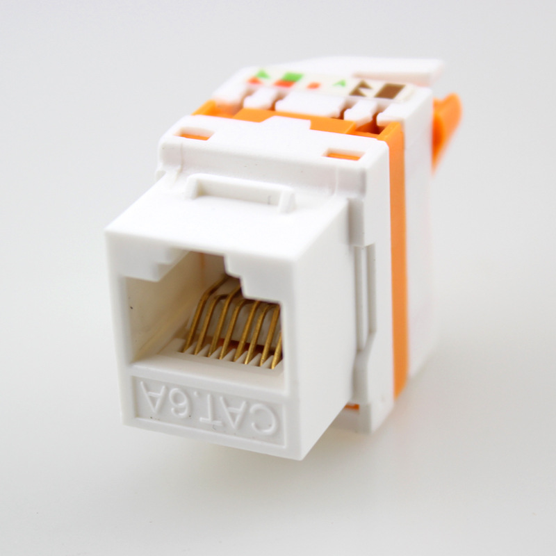 免打超六类cat6a keystone jack 非屏蔽信息电脑网络模块
