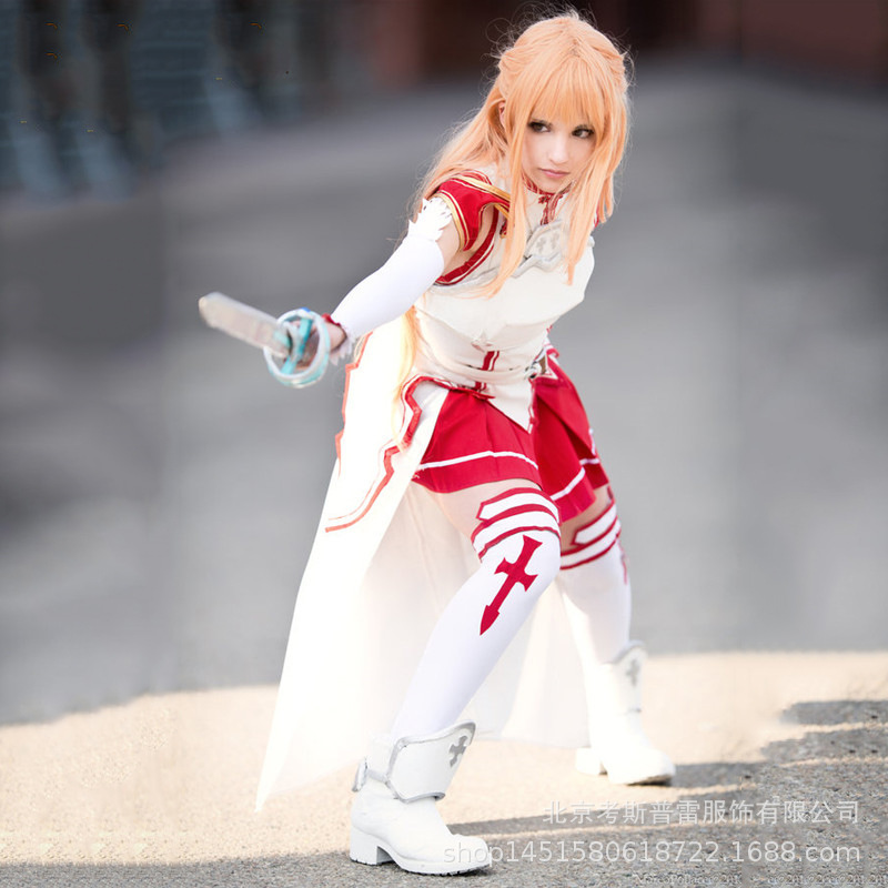 刀剑神域结城明日奈亚丝娜战斗服 漫展年会万圣节派对cosplay服装