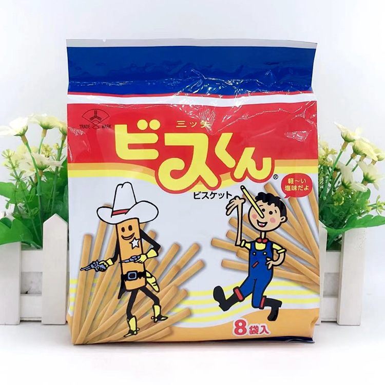 批发日本原装进口 三矢手指饼干 咸味手指饼干144g*12包/箱