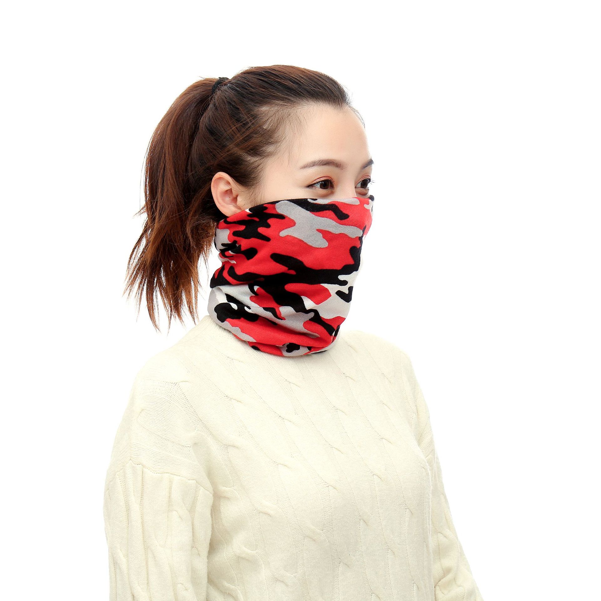 秋冬多功能百变围脖仿羊绒围巾 新款防寒护颈套头懒人脖套包头巾