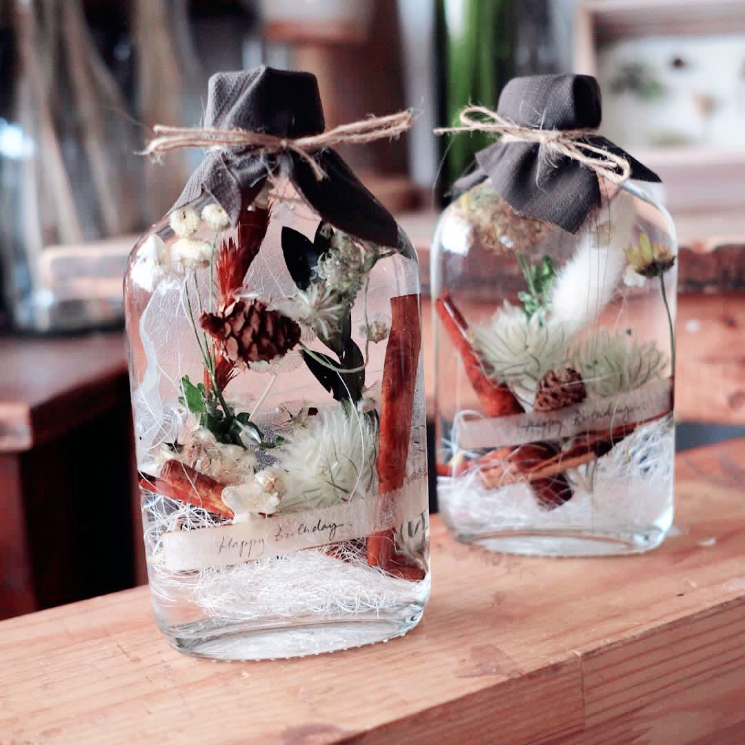 浮游花 永生花玻璃瓶diy植物漂浮花瓶干花抖音漂流瓶教圣诞节礼物