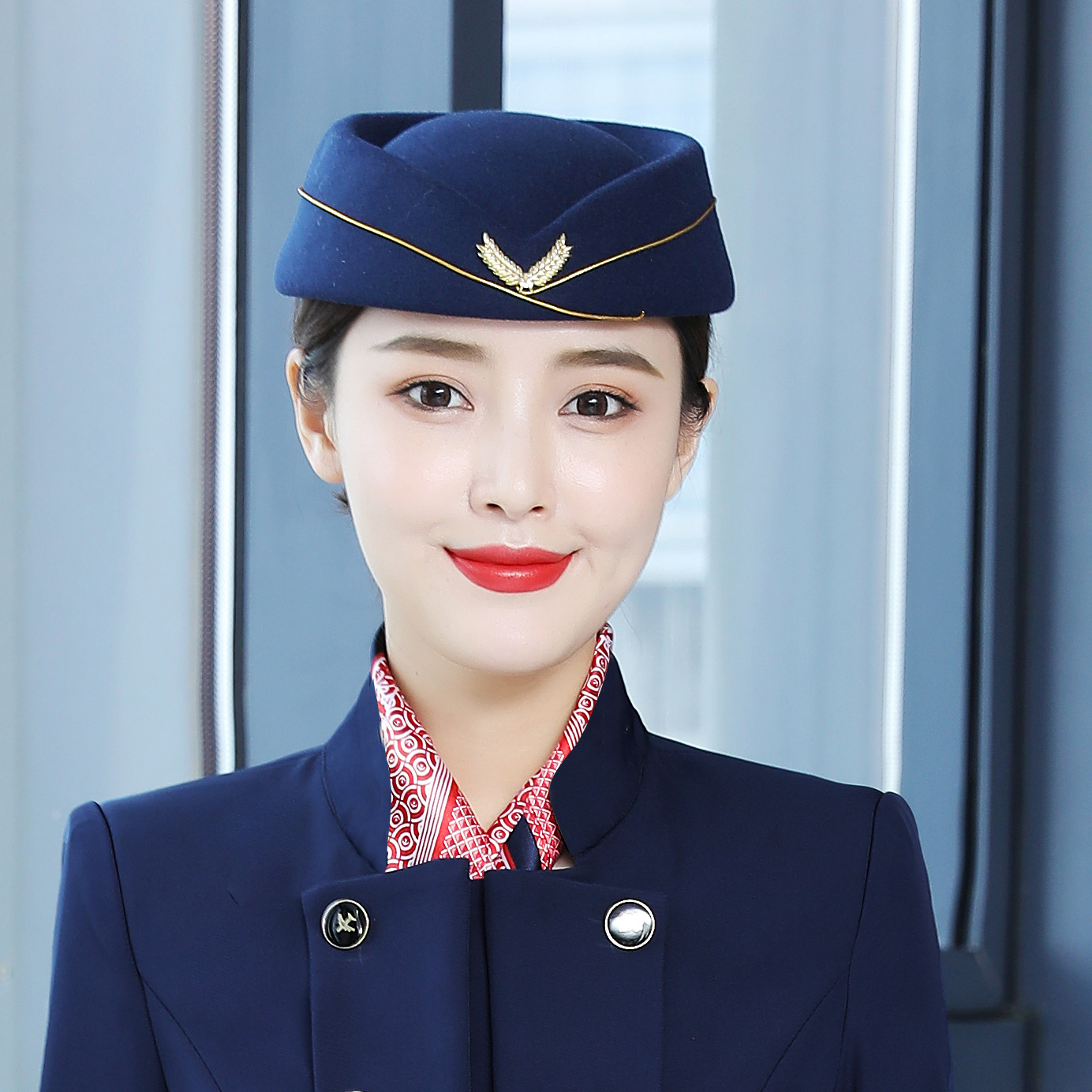 男女帽子空姐空少职业帽高铁乘务员工装帽前台接待会场专用帽