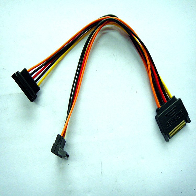 sata15p公对215p母硬盘电源线sata串口15p弯头电源线15p一分二