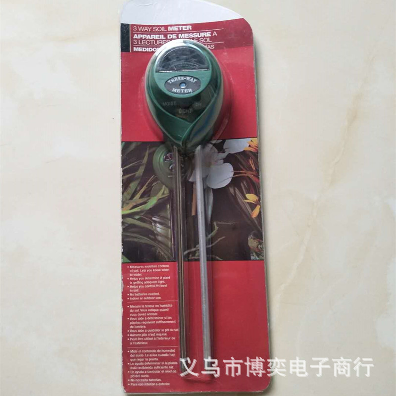 Three-in-One Gardening Detector Measuring Ph Ph Value Illuminance Tester Soil Hygrometer Ph