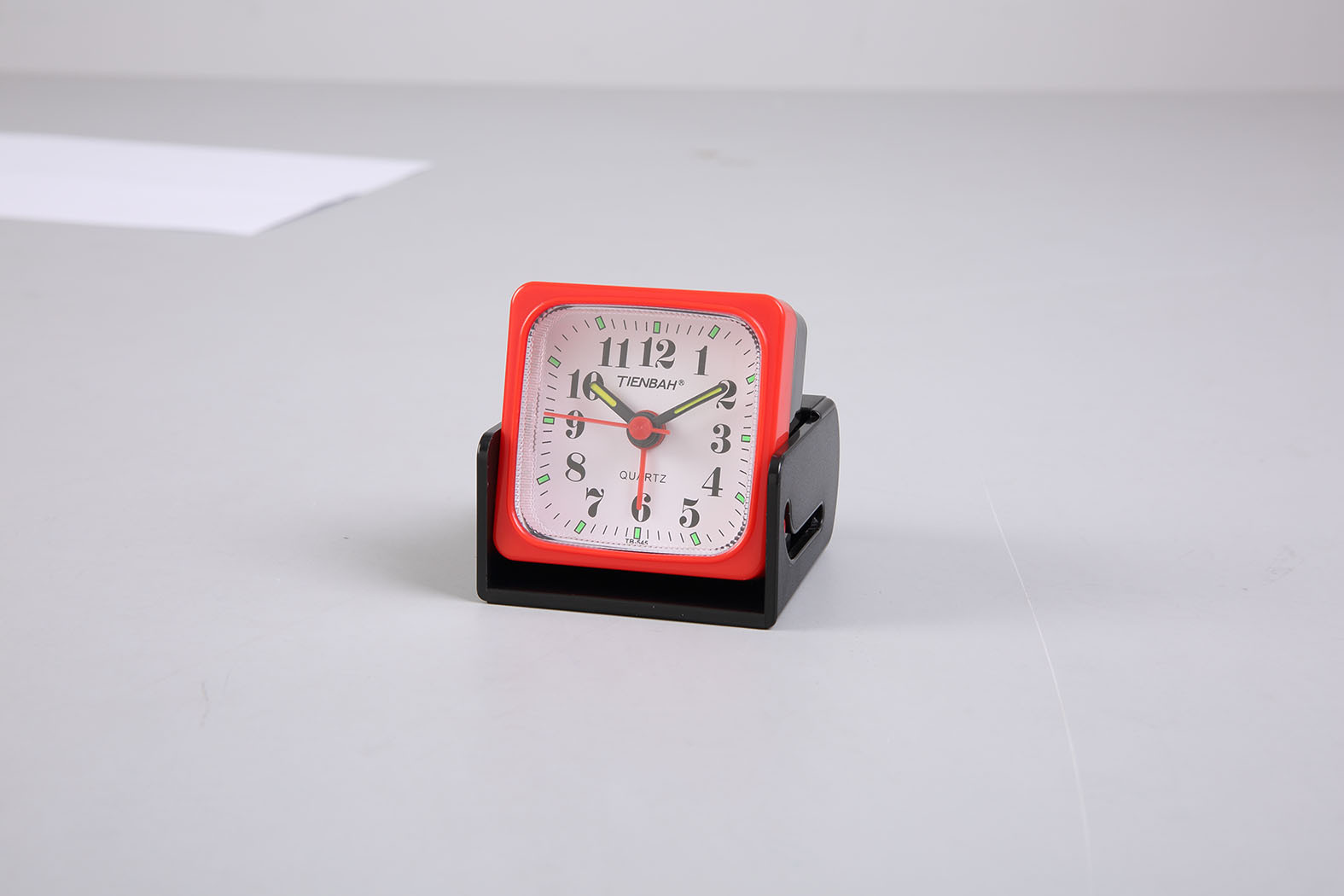 【厂家直销】四方轻巧翻转式底座闹钟/旅行闹钟(超强静音扫秒)