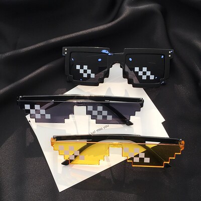 搞怪街拍照沙雕墨镜个性夸张装饰网红创意直播眼镜像素马赛克装逼
