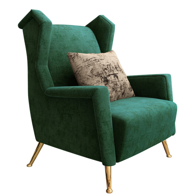 北欧后现代简约单人高靠背布艺沙发休闲客厅美式轻奢老虎椅设计师