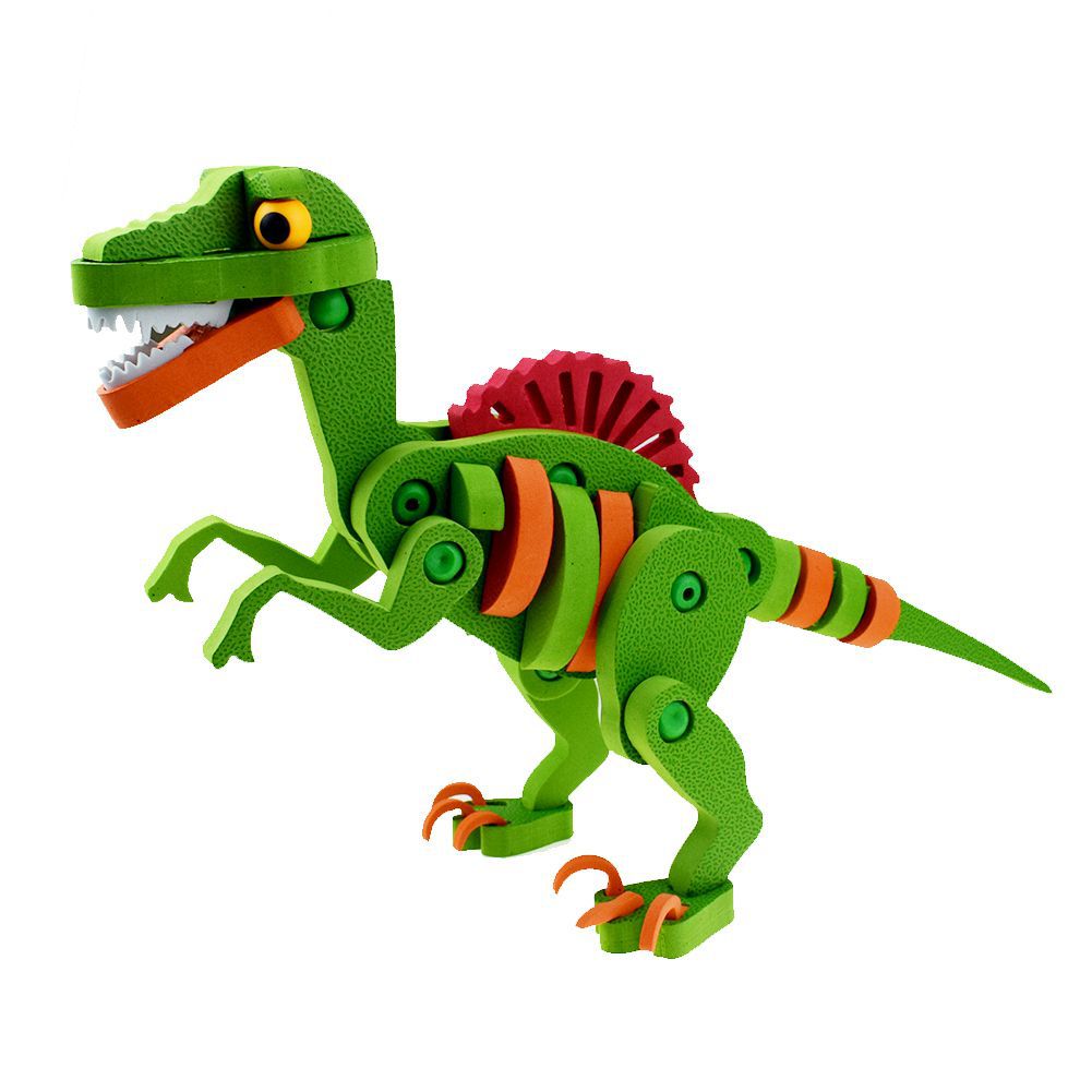 新奇特eva益智拼插迅猛龙3d立体拼图恐龙拼装益智玩具跨境专供