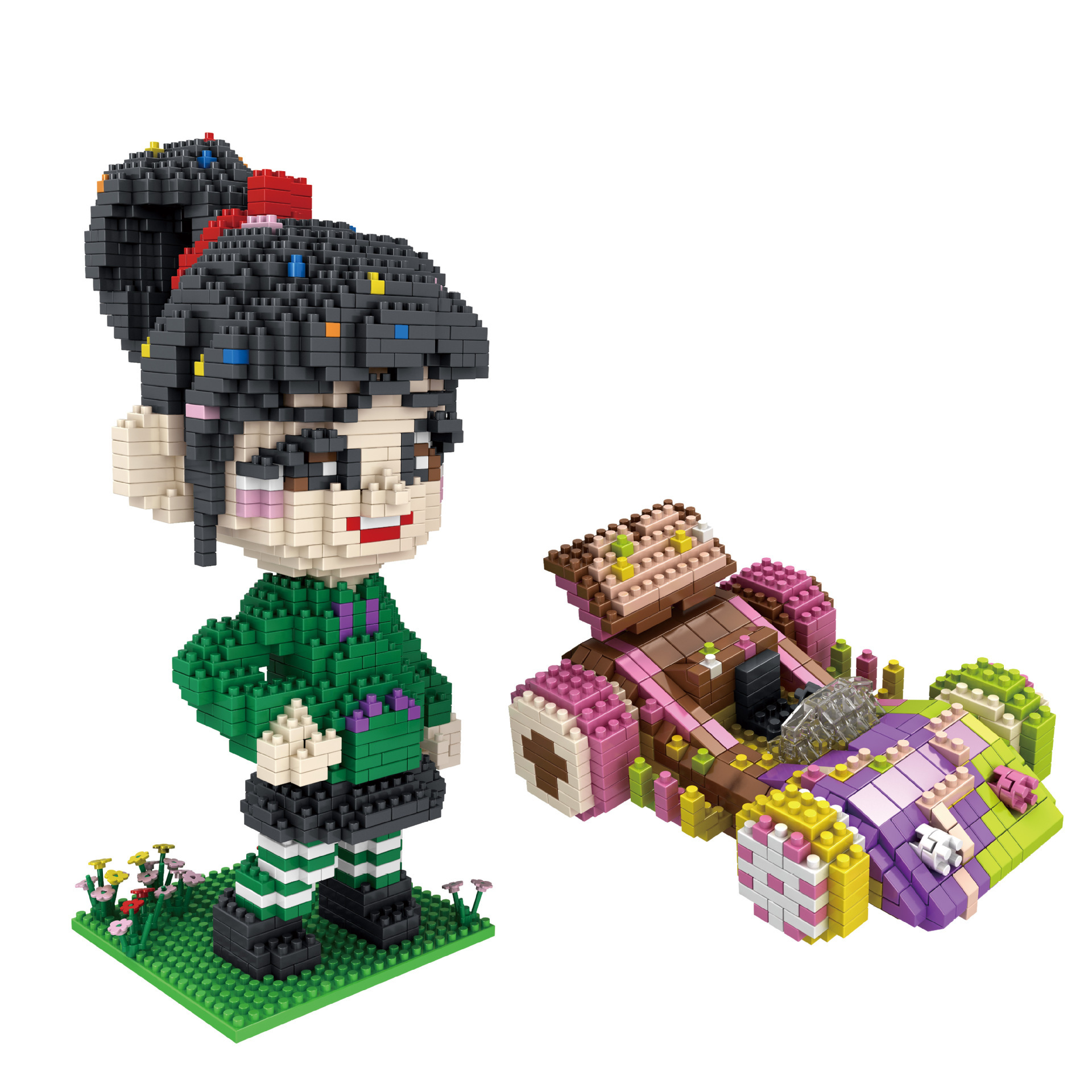 拼之星新款钻石微颗粒女孩破坏王积木儿童益智创意拼插装玩具批发