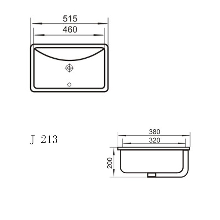 陶瓷方形台下盆 洗脸盆洗手盆大理石台下盆洗漱20寸方盆 厂家