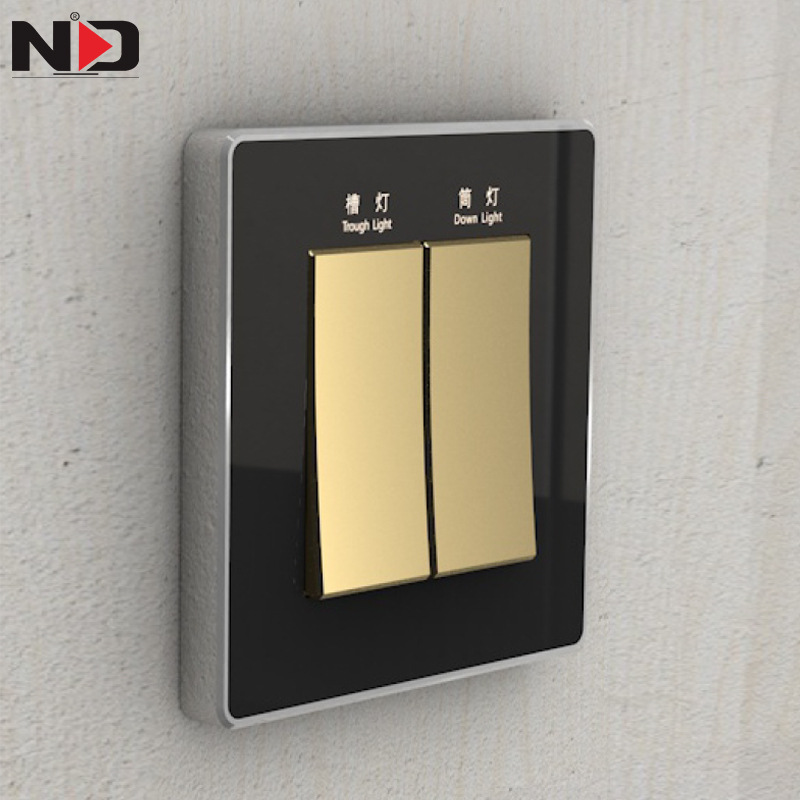 厂家供应强电485协议玻璃触摸开关 弱电干接点按键带光圈轻触开关