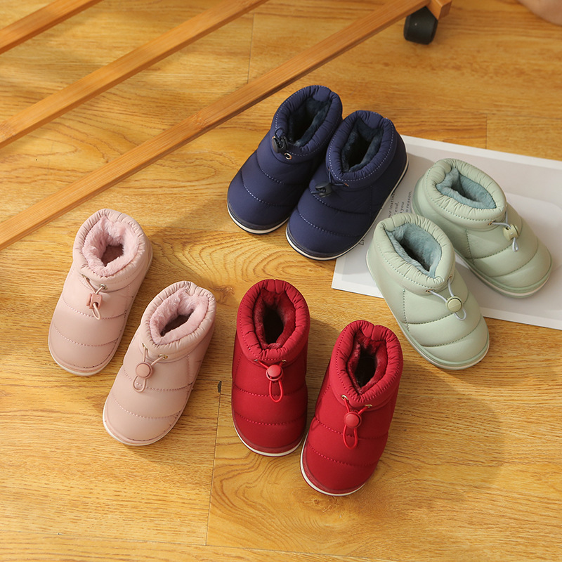 2021 children‘s cotton slippers boys and girls autumn and winter soft bottom fleece-lined warm medium and large children‘s cotton shoes