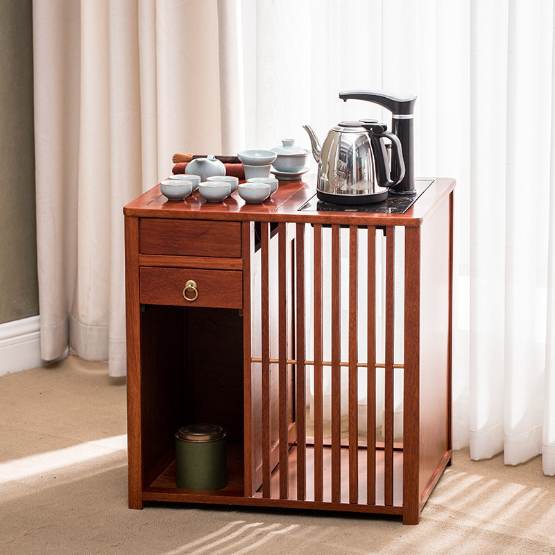 茶水柜茶台实木功夫茶桌阳台客厅茶水柜家用茶具架边几置物茶水架