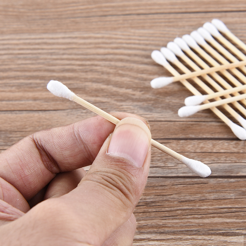 Disposable Cotton Swabs Double-Headed Wooden Stick Cotton Swab Cotton Rod Ears Sanitary Napkin Baseball Cotton Swab Stick Makeup Removing Cosmetic