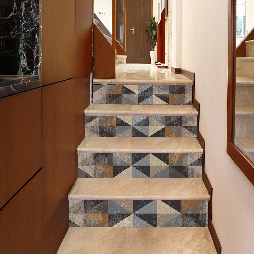 lt034复古瓷砖图案仿真楼梯贴可移水防时尚台阶装饰墙贴家居