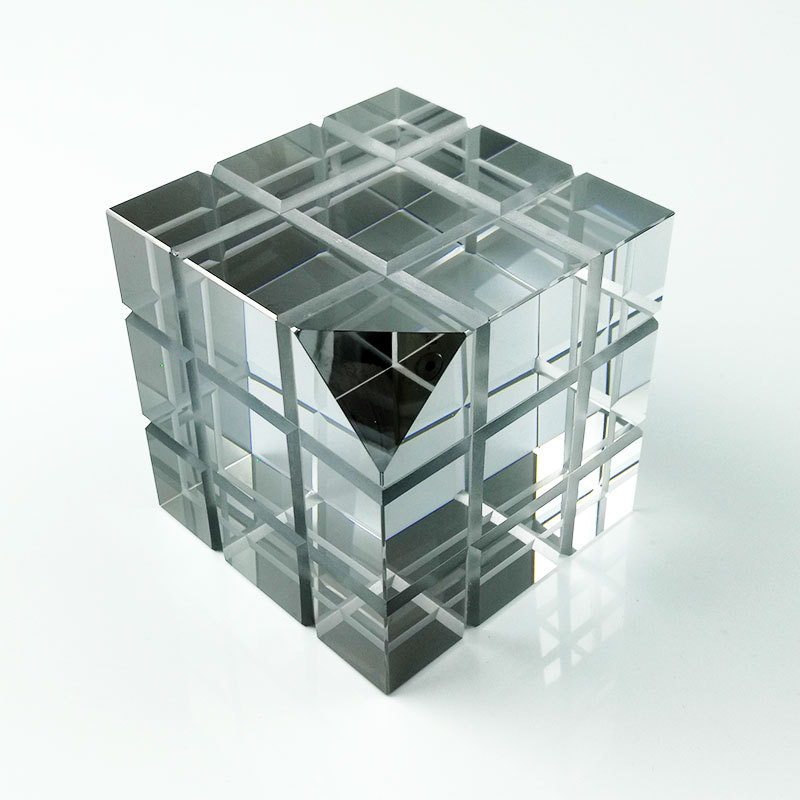 家居摆件_磨砂正方形水晶创意烟灰家居摆件艺术玄关书房墙柜装饰小摆
