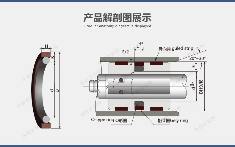 厂家供应油缸活塞孔用四氟 铜粉组合 格莱圈 st型密封件 std