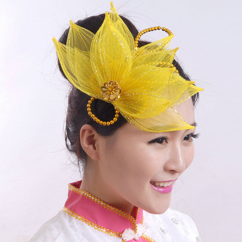 特价清仓荷莲花舞蹈跳舞头饰亮片花演出民族古典广场开场群舞饰品