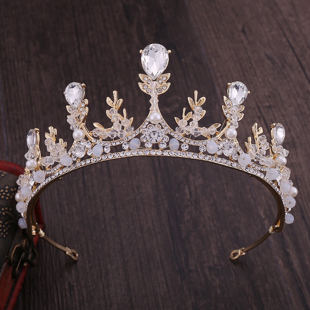 经典款头饰王冠 吉祥麦穗手工新娘皇冠 韩式精致水钻镶钻皇冠发箍