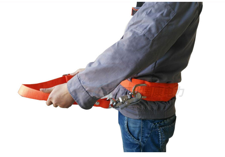 加厚电工作业安全带 防坠落施工电工单腰保险带 国标电工保险带