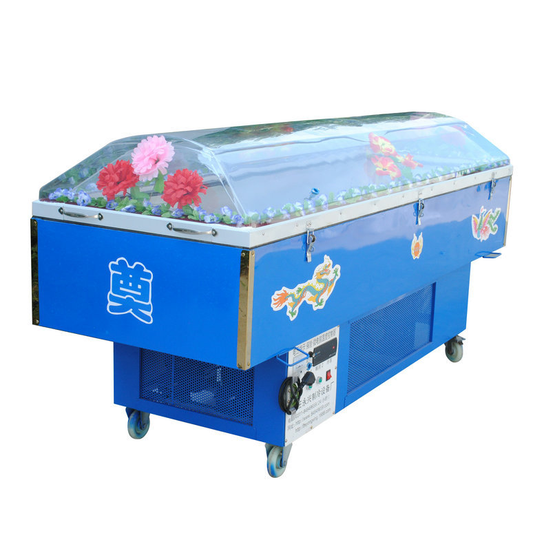 批发供应 蓝色烤漆 冷柜水晶棺 停尸柜批发