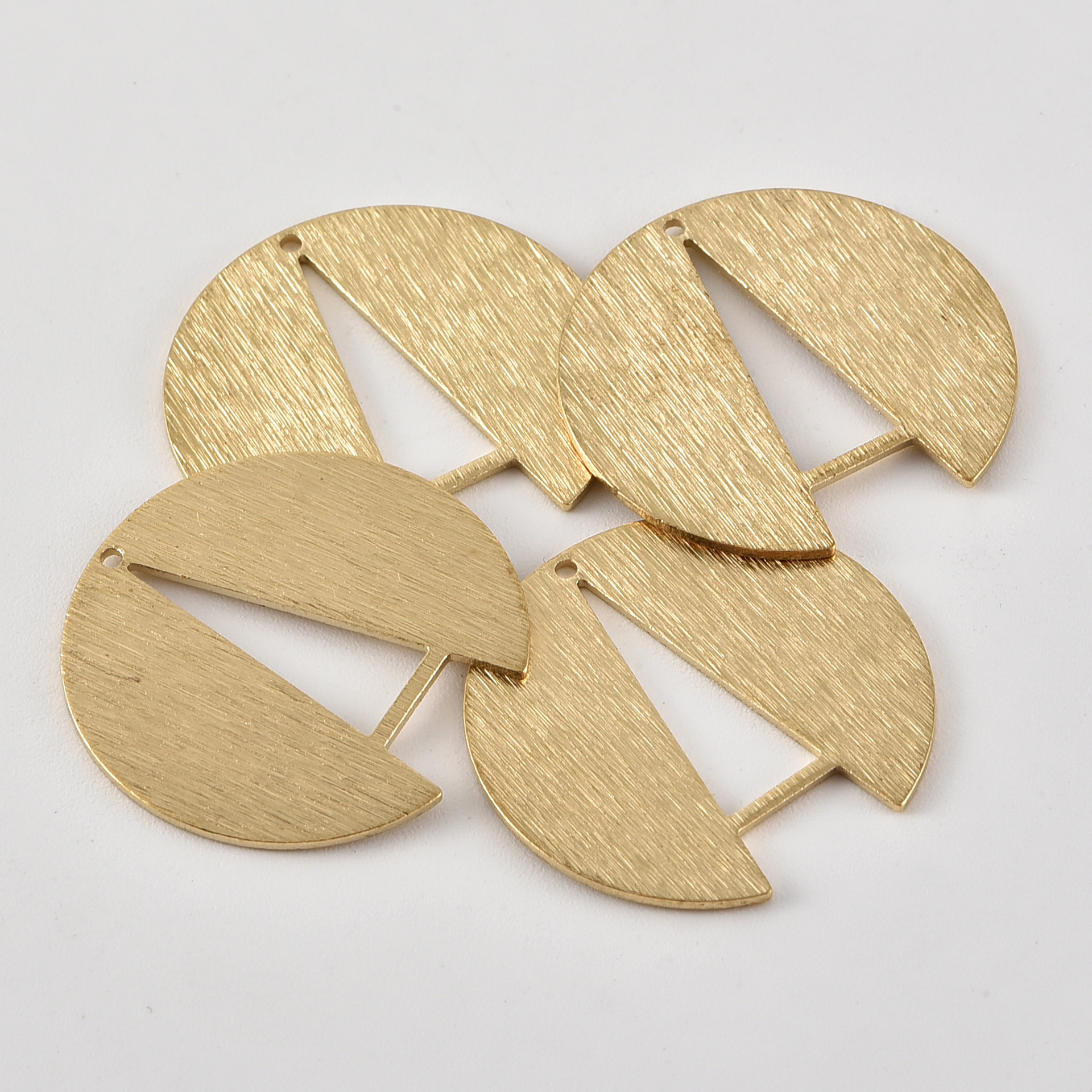 diy饰品纯铜配件拉丝 异形单孔吊坠 铜片 几何图形