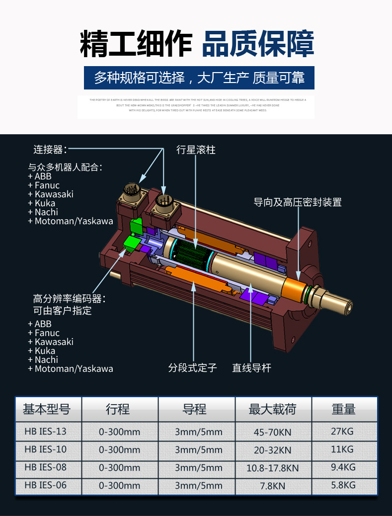 伺服电动缸 直线式电动缸 大推力电动缸厂家定做