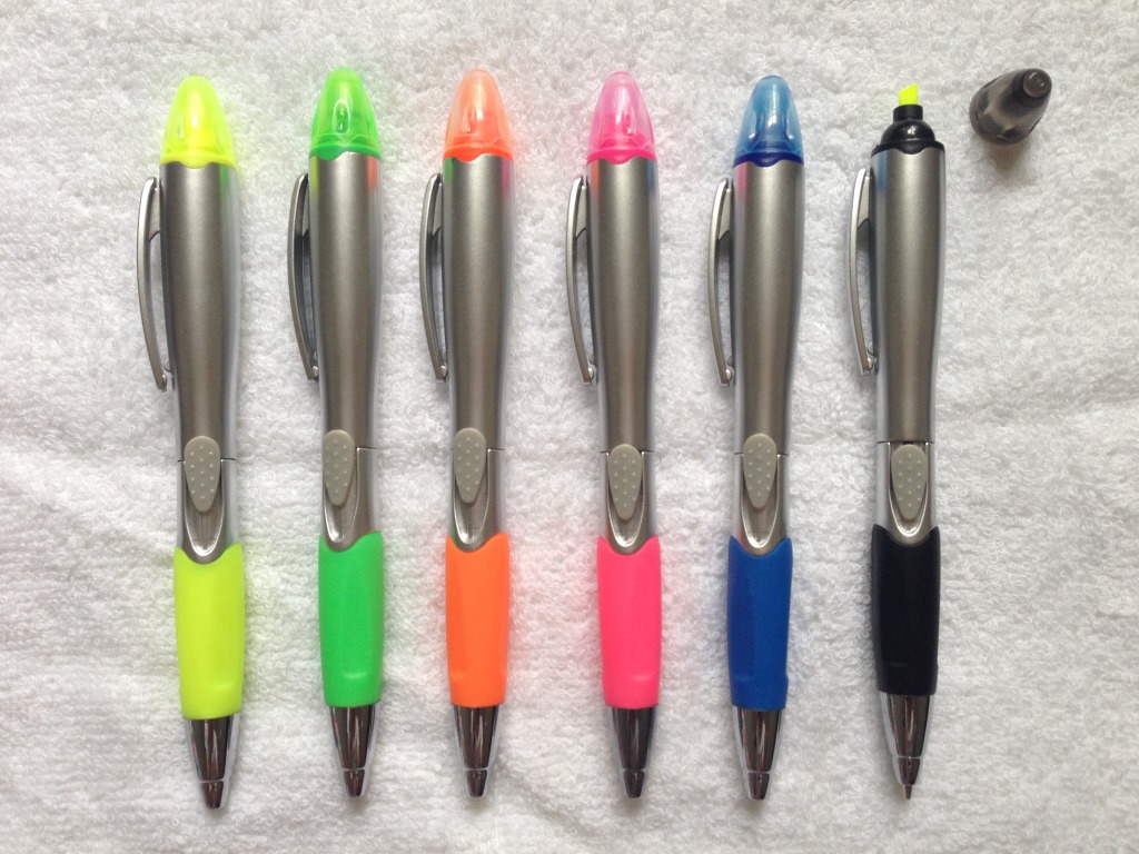 厂家直销 荧光圆珠笔 两用笔 旁跳荧光笔 塑料荧光笔 荧光笔-阿里巴巴