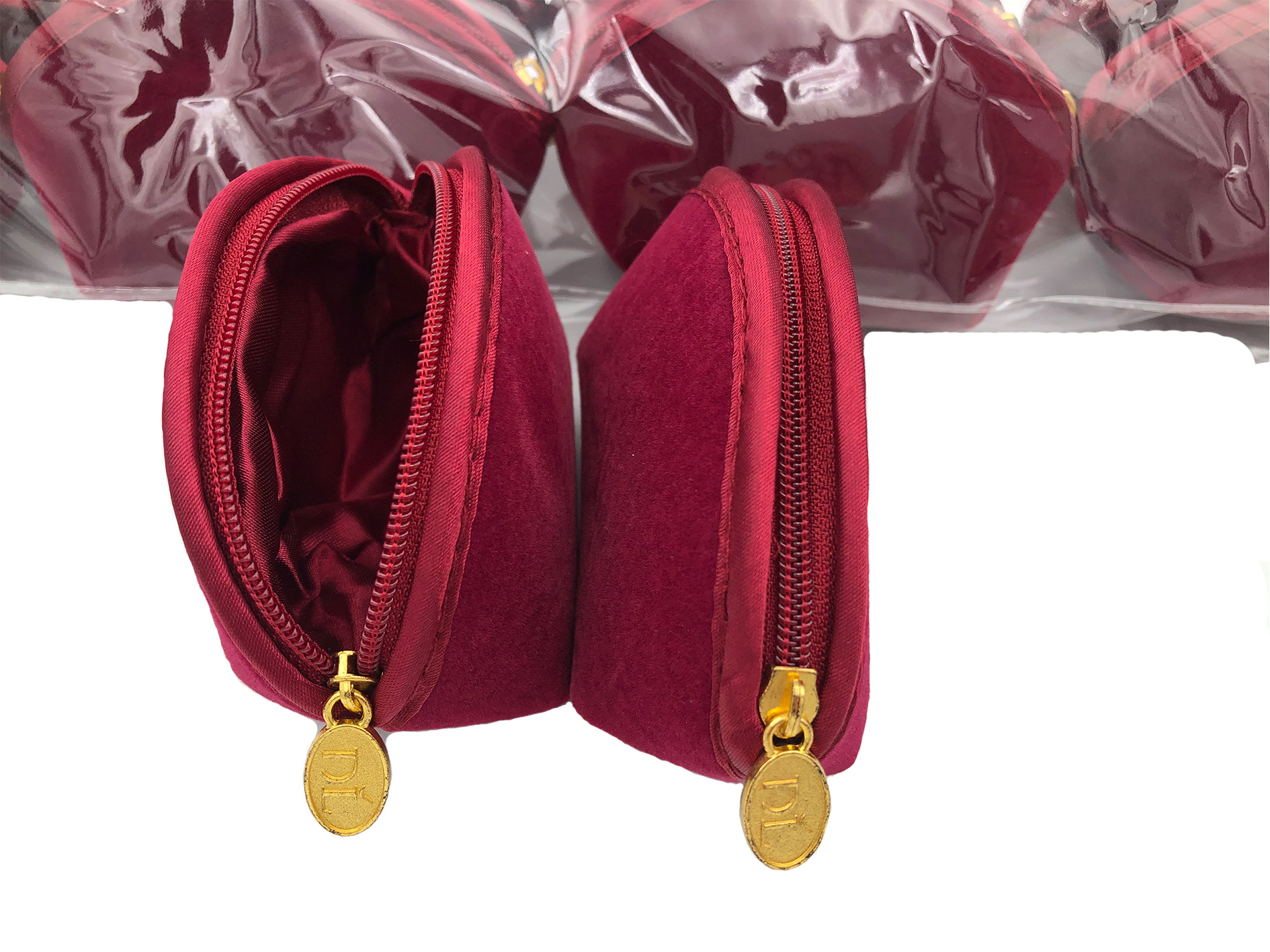 源头厂家元宝袋枣红回纹 大红花布 缎布 开口笑珠宝首饰袋