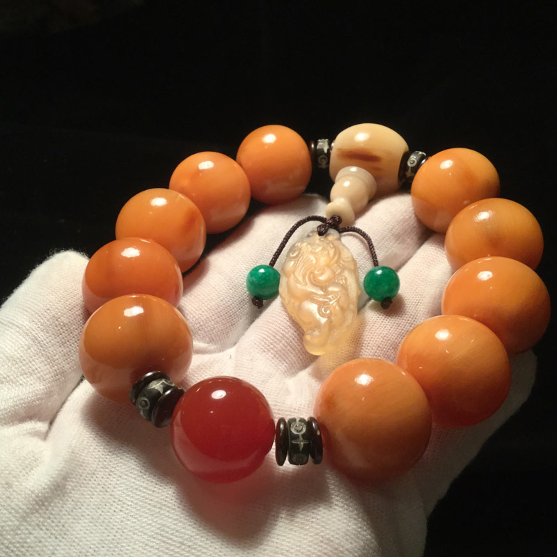 天然野生黄金甲山龟手串 圆珠手串 龟壳手链 男款佛珠手串