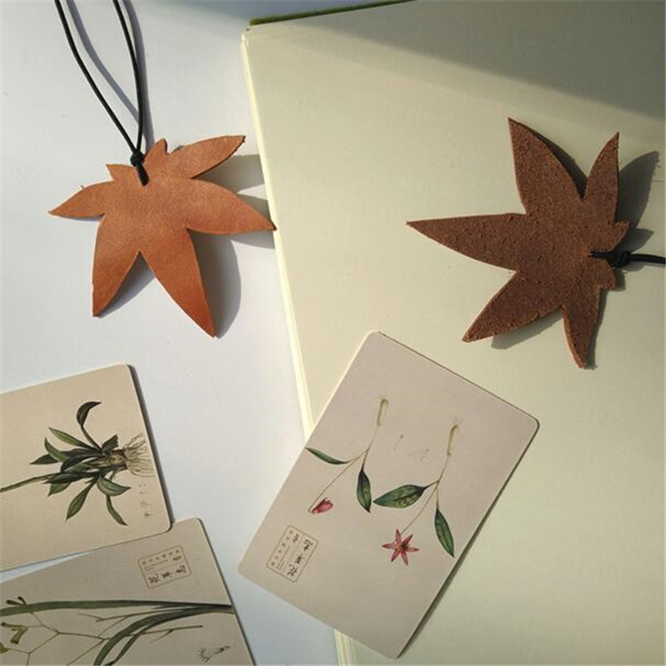 枫叶书签 皮革树叶书签标签 礼品书签 韩国分页夹现货多色可选