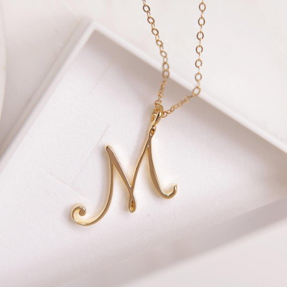 26英文字母首字母表m 草书名字单词项链alphabet letter necklace